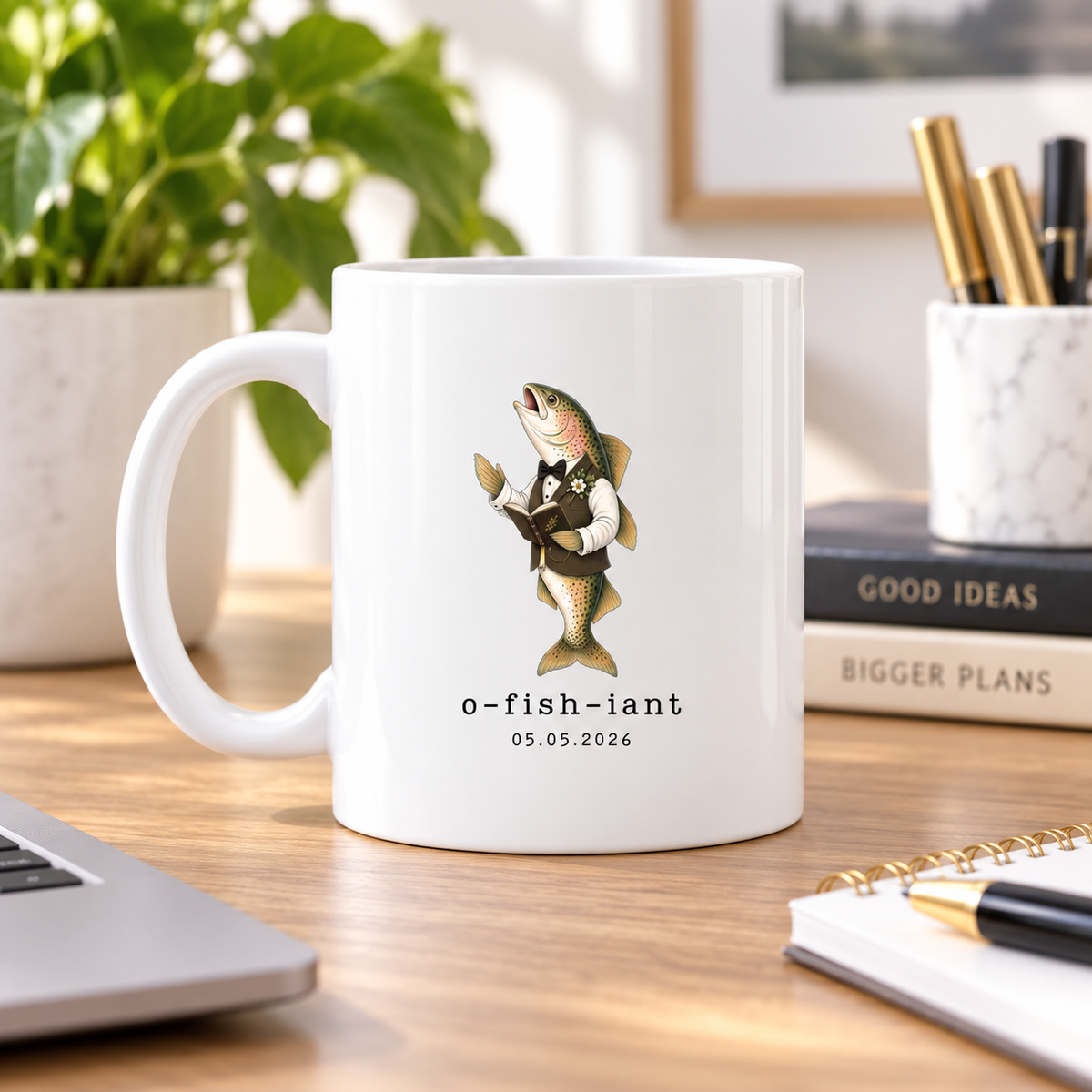Funny Officiant Mug, O-Fish-Iant Coffee Mug, Fishing Wedding Officiant Gift, Fisherman Minister Mug, Marriage Officiant Gift for Him