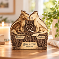 Personalized Dragon Couple Wooden Block, Custom Name Dragon Sign, How To Train Decor , Fantasy Dragon Lover Gift, Anniversary Couple Gift