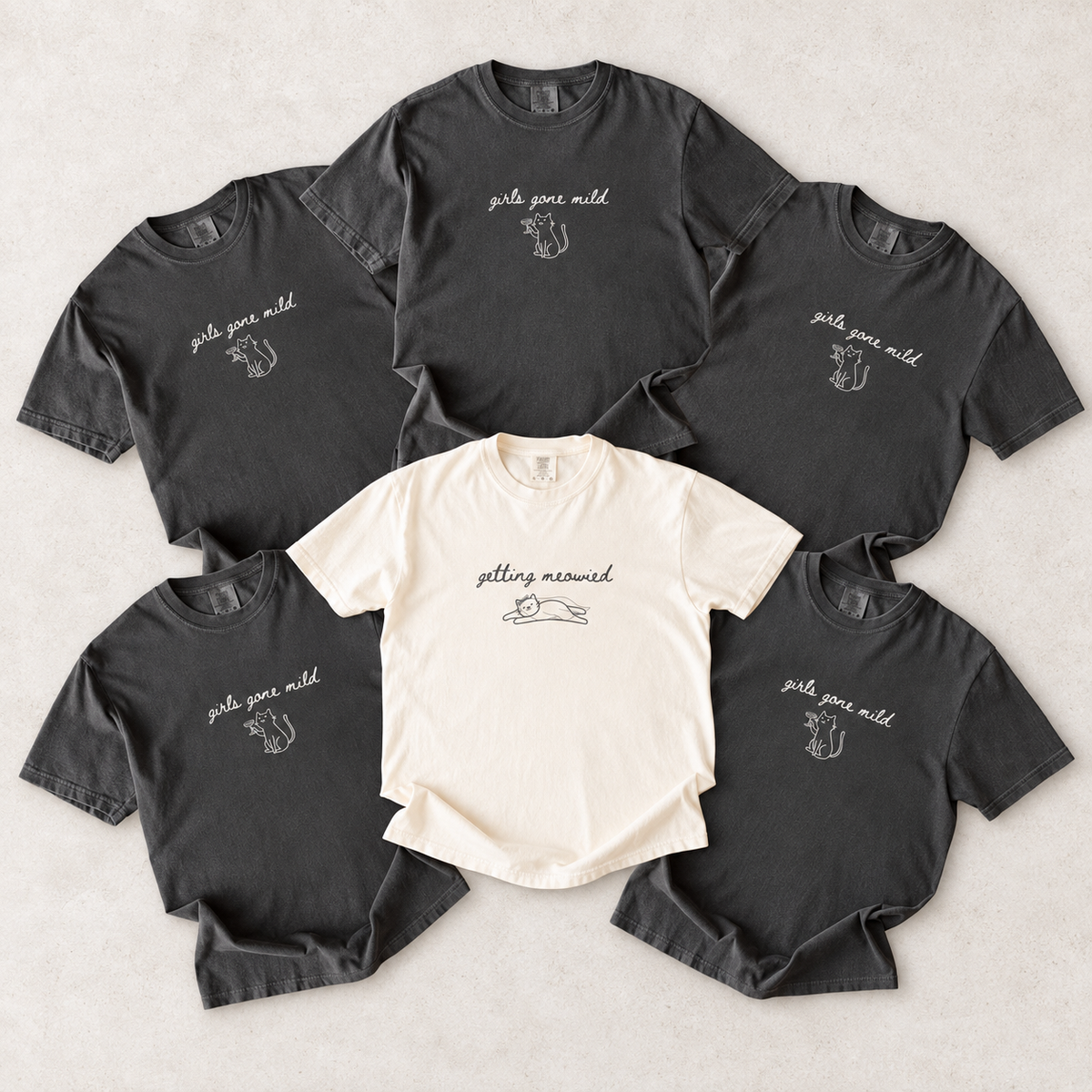 Girls Gone Mild Bachelorette Cat Shirt, Slumber Party Themed Bach Party Tshirt, Girls Trip Spa Tee, Pajama Sleepover Bridesmaid Gift
