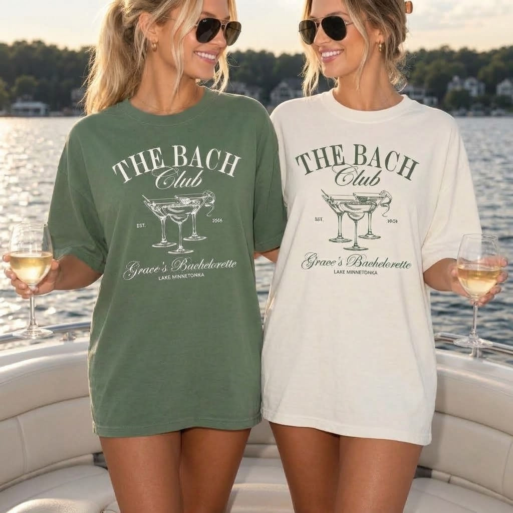 Custom Bach Club Bachelorette Party Shirts, Personalized Comfort Colors Tees, Matching Bride & Crew Shirts