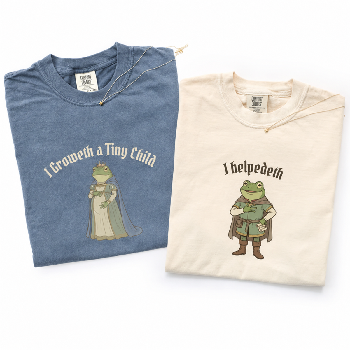 Funny Pregnancy Frog Shirts, Matching Medieval Frog Couple Tees, Expecting Mom Dad Gift