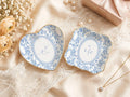 Personalized Toile Wedding Jewelry Dish, Custom Initials Ceramic Ring Dish