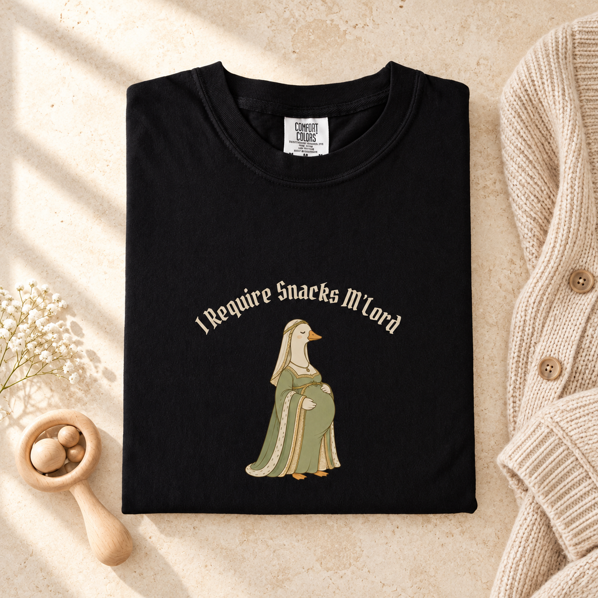 Funny Pregnancy Goose Matching Shirts, Medieval Expecting Mom and Dad Comfort Colors Tees, Pregnancy Gift for Couple