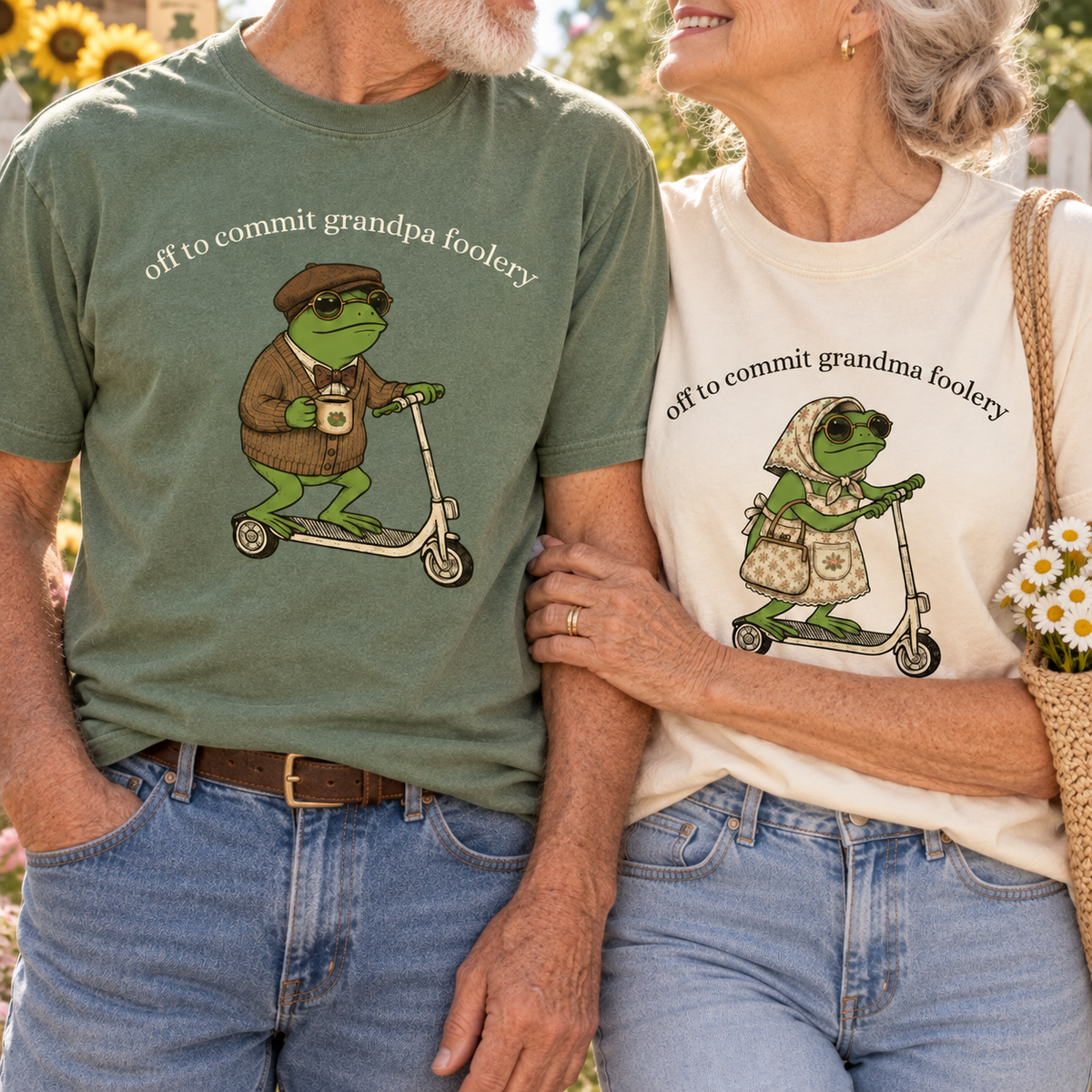 Funny Frog Grandma Grandpa Shirts, Pregnancy Announcement Gift, Promoted to Grandparents Matching Tees