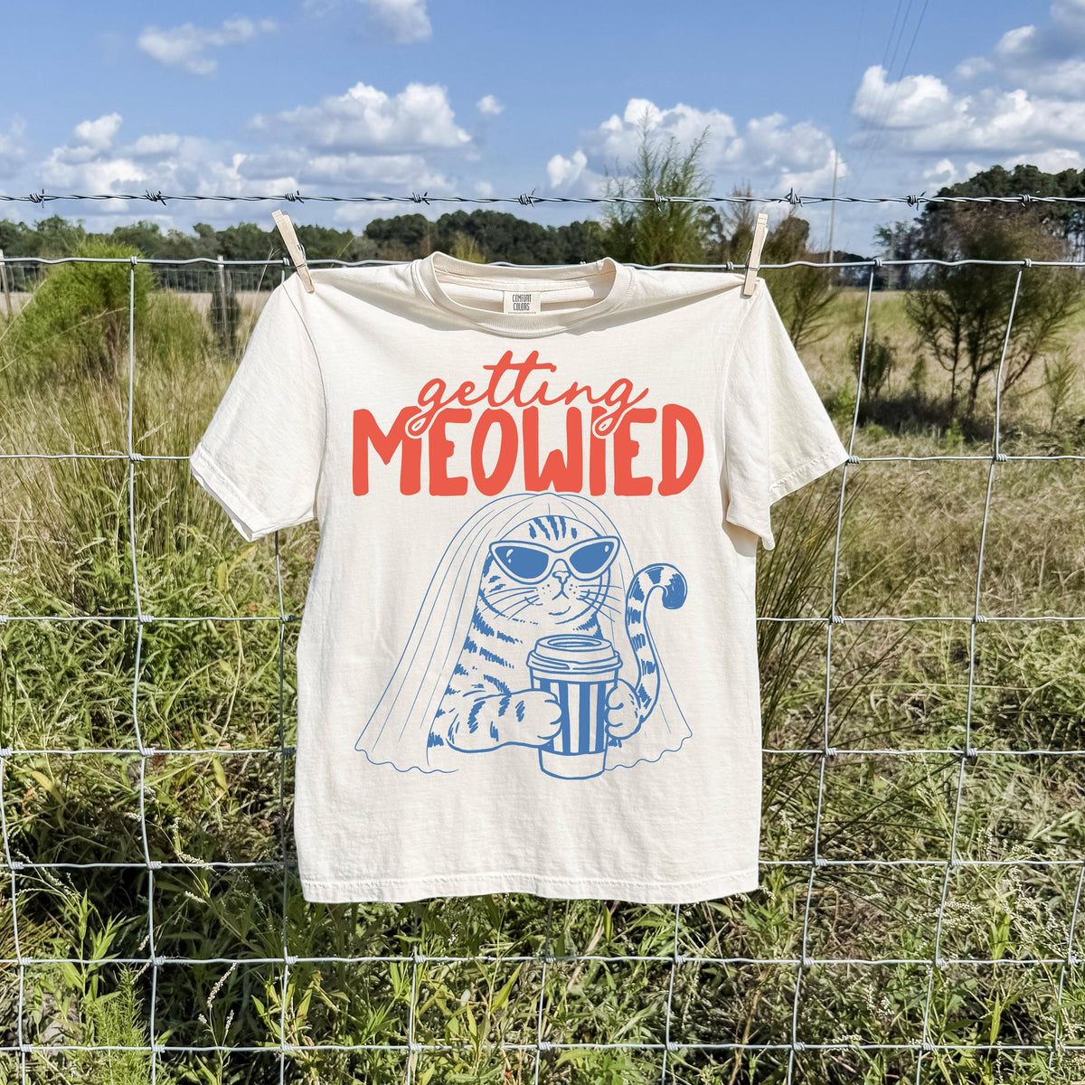 Getting Meowied Cat Wedding Party Comfort Colors Tees
