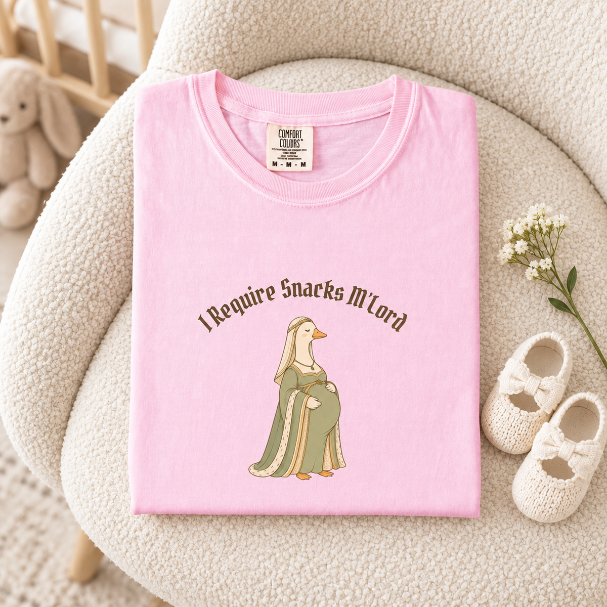Funny Pregnancy Goose Matching Shirts, Medieval Expecting Mom and Dad Comfort Colors Tees, Pregnancy Gift for Couple