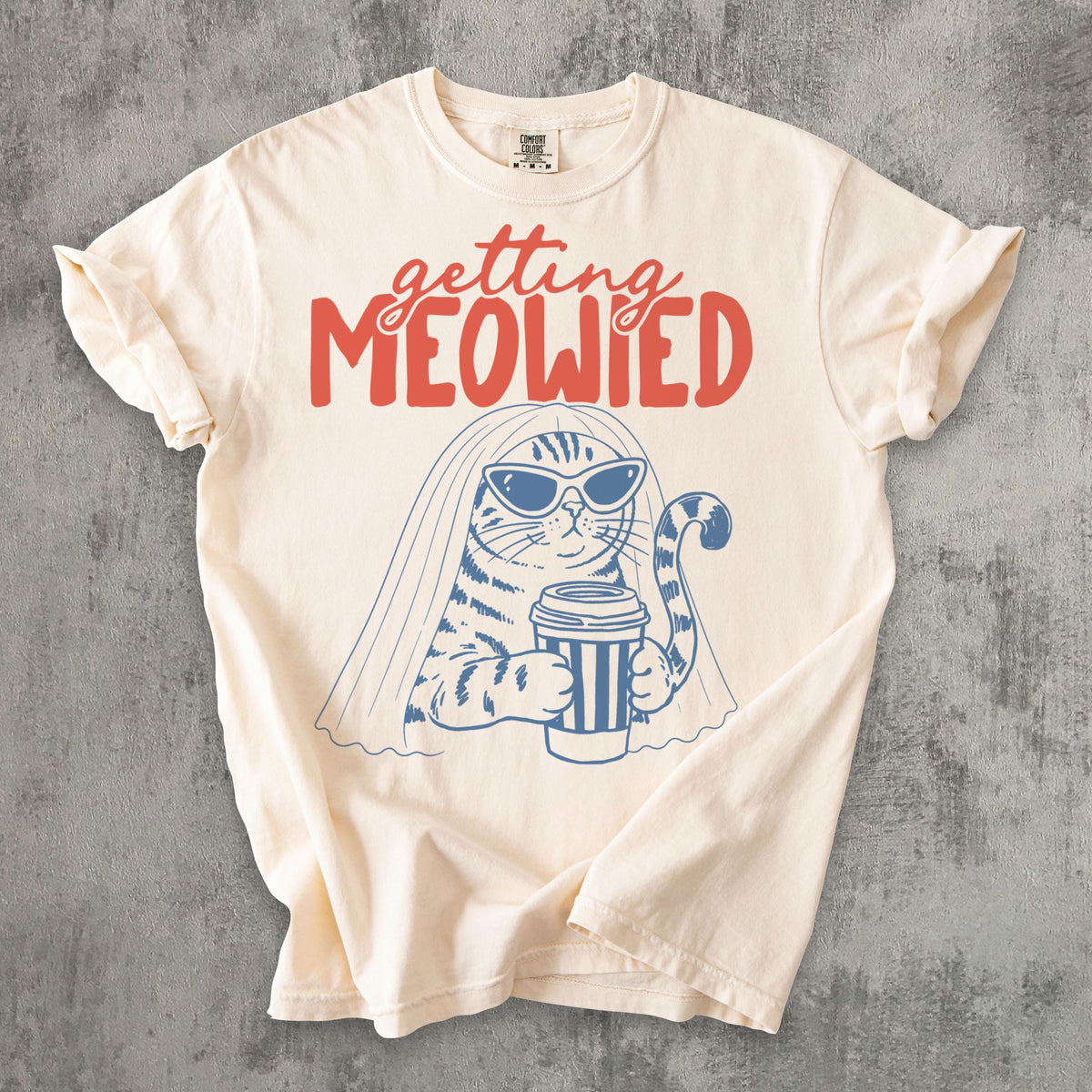 Getting Meowied Cat Wedding Party Comfort Colors Tees