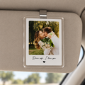 Custom Photo Drive Safe I Love You, Personalized Couple Photo Car Visor Clip, Anniversary Gift for Him, Gifts for Boyfriend, Drive Safe Gift