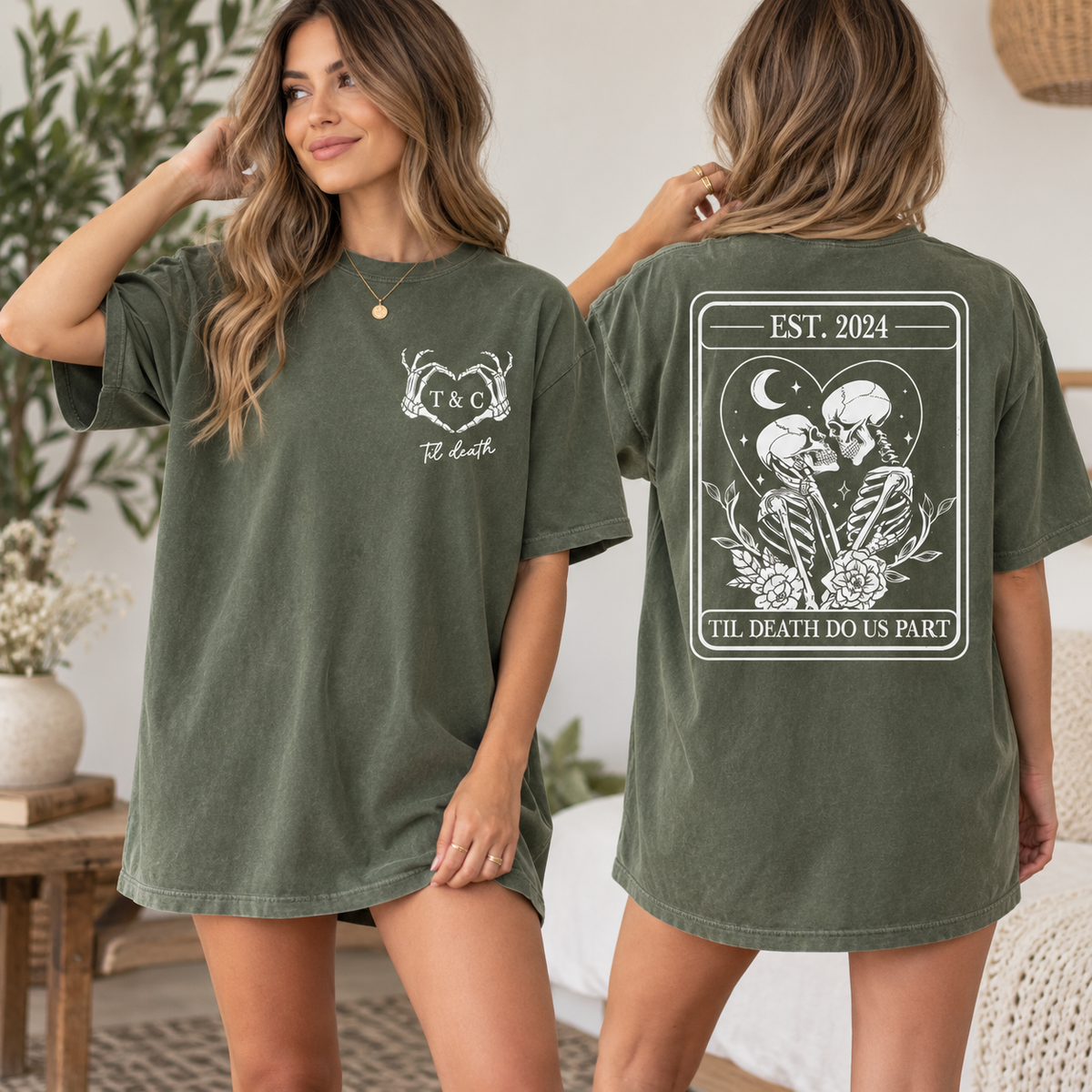 Gothic Anniversary Tshirt, Til Death Do Us Part, Goth Bride Groom Gift Sweatshirt,Skeleton Wedding Gift,Gothic Bride Shirt,Anniversary Gift