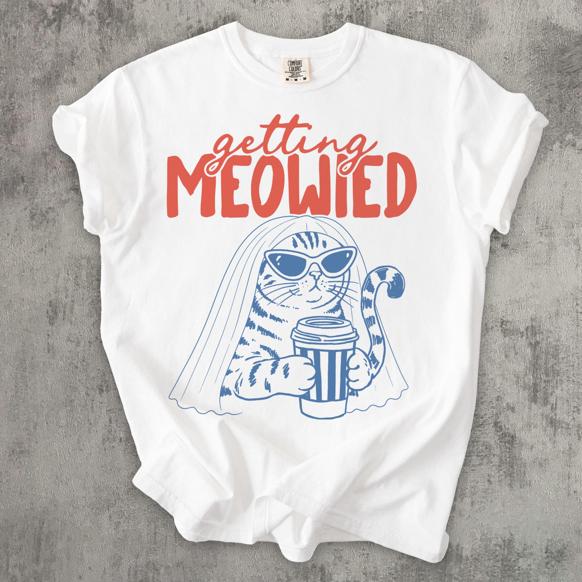 Getting Meowied Cat Wedding Party Comfort Colors Tees