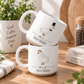Mr. and Mrs. Silly Goose Pottery Mug , Funny Wedding Pottery Mug Gift for Newlyweds, Cute  Wedding Mug Gift for Couples
