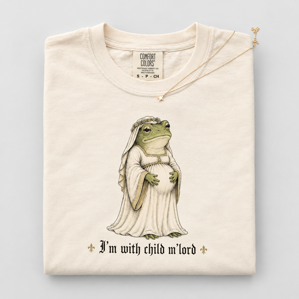 Funny Matching Pregnancy Reveal Shirt, Medieval Frog Pregnant Tee, His and Her Baby T-Shirt, Whimsical Mama Gift, Pregnancy Announcement Top