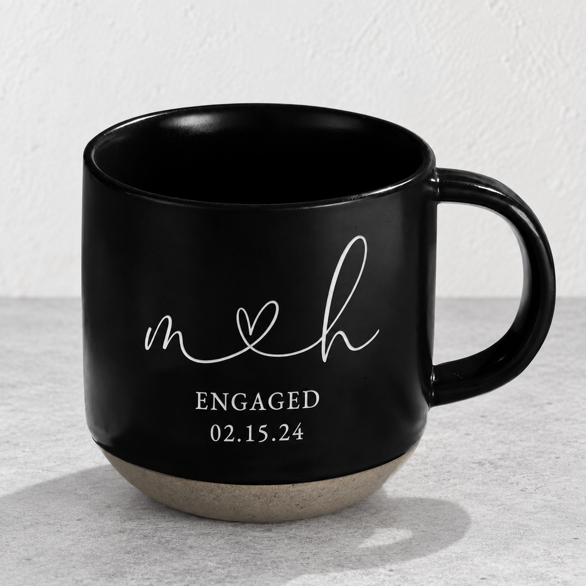 Personalised Engraved Engagement Pottery Mug, Custom Wedding Mugs, Engagement Gifts, Wedding Gifts for Couple, Bridal Shower Gifts