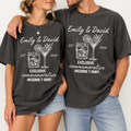Personalized Cocktail Wedding Shirt, Custom Couple Names & Year Comfort Colors Tee, Wedding Toss & Newlywed Keepsake Gift