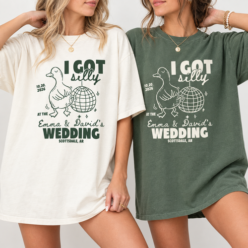 Custom Silly Goose Wedding Toss Shirt, Funny Wedding Guest Tee, Personalized Wedding Weekend Shirt