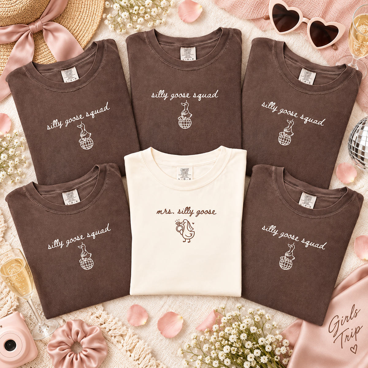 Silly Goose Squad Bachelorette Shirts, Funny Bride & Bridesmaid Matching Tees, Bridesmaid Proposal Gift