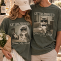 Matching Getting Meowied Future Mr & Mrs Shirts, Funny Cat Engagement Couple Tees, Bride and Groom Gift