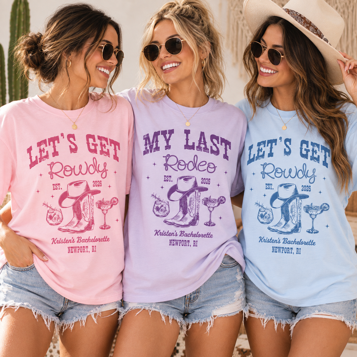 Personalized Last Rodeo Bachelorette Shirts, Custom Cowgirl Bride & Crew Tees, Western Bridal Party Gift