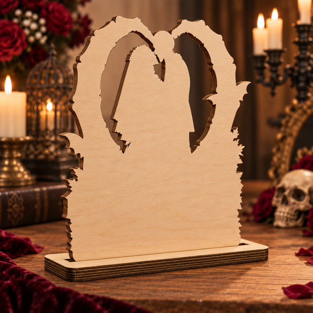 Till Death Do Us Part Custom Wood Plaque, Personalized Skeleton Couple Wedding Gift, Gothic Anniversary Keepsake