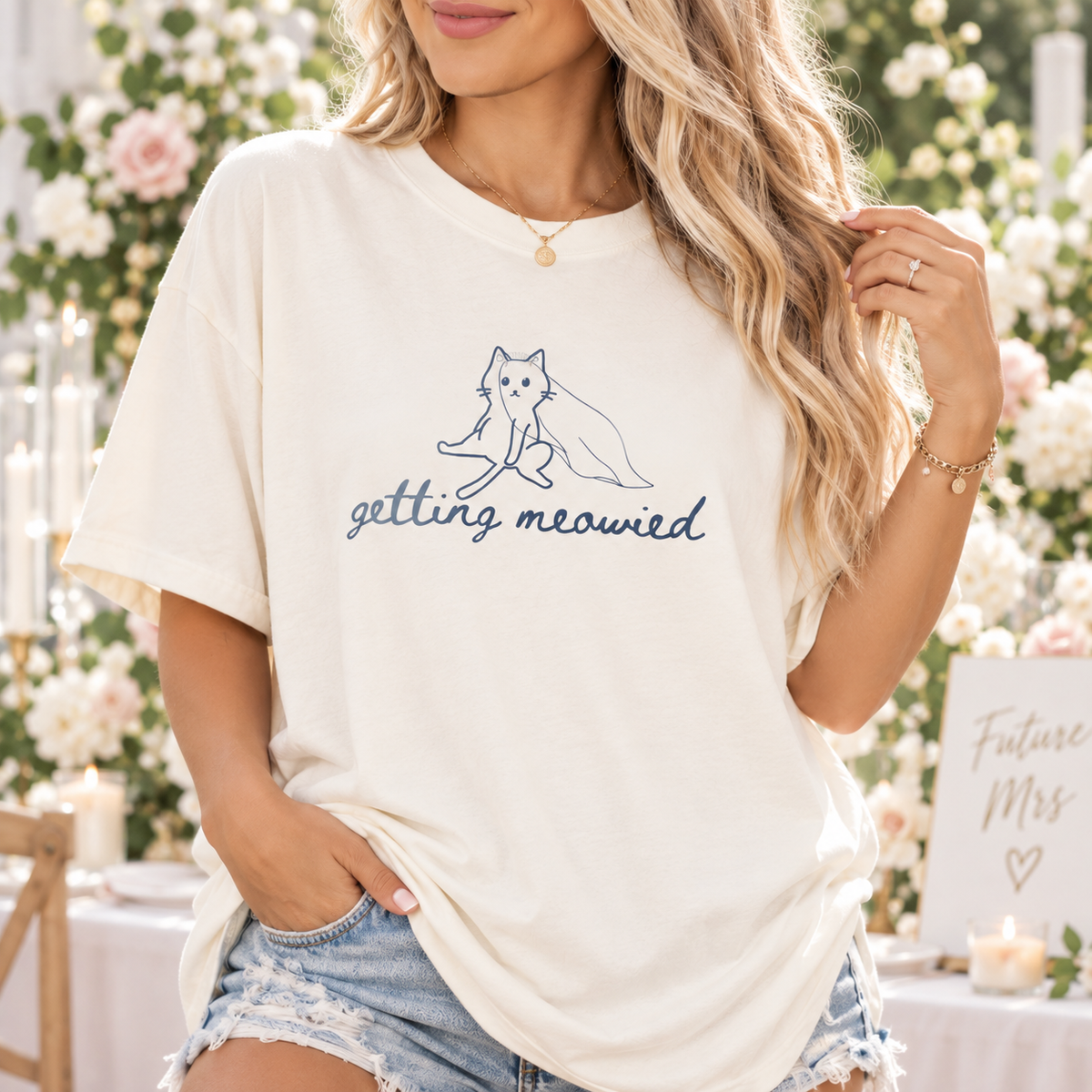 Getting Meowied Cat Bachelorette Shirts, Here to Purrty Bride & Crew Tees, Cat Lover Bridal Party Gift