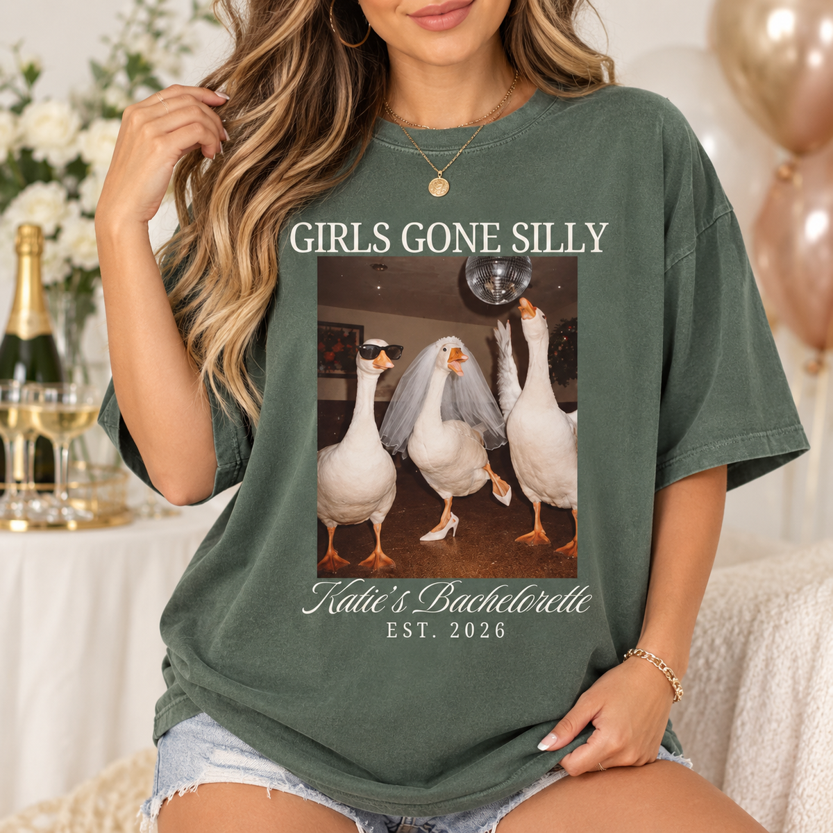 Girls Gone Silly Goose Bachelorette Shirt, Custom Funny Bride & Bach Tee, Matching Bridal Party Gift