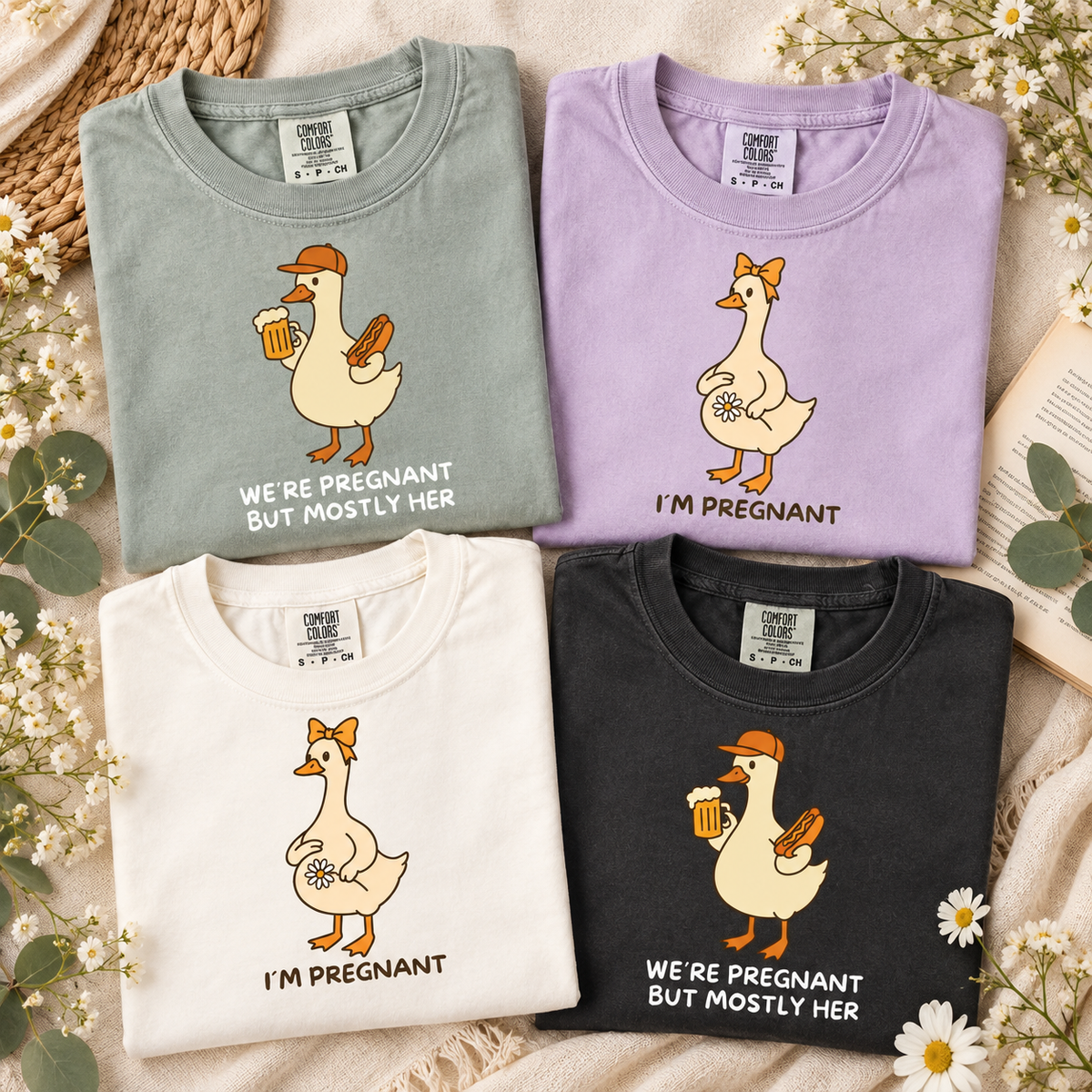 Funny Goose Pregnancy Announcement Shirts - Matching Mom and Dad Reveal Tees, Future Parents Gift