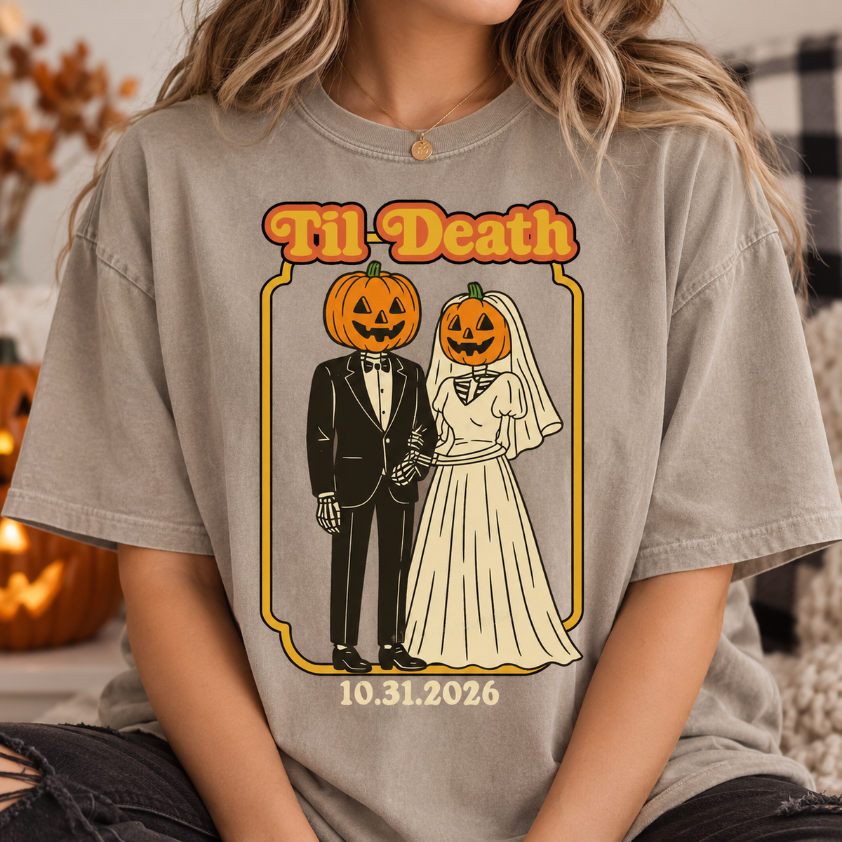 Til Death Halloween Wedding Shirt, Custom Bride & Groom Spooky Tee, Matching Newlywed Couple Gift