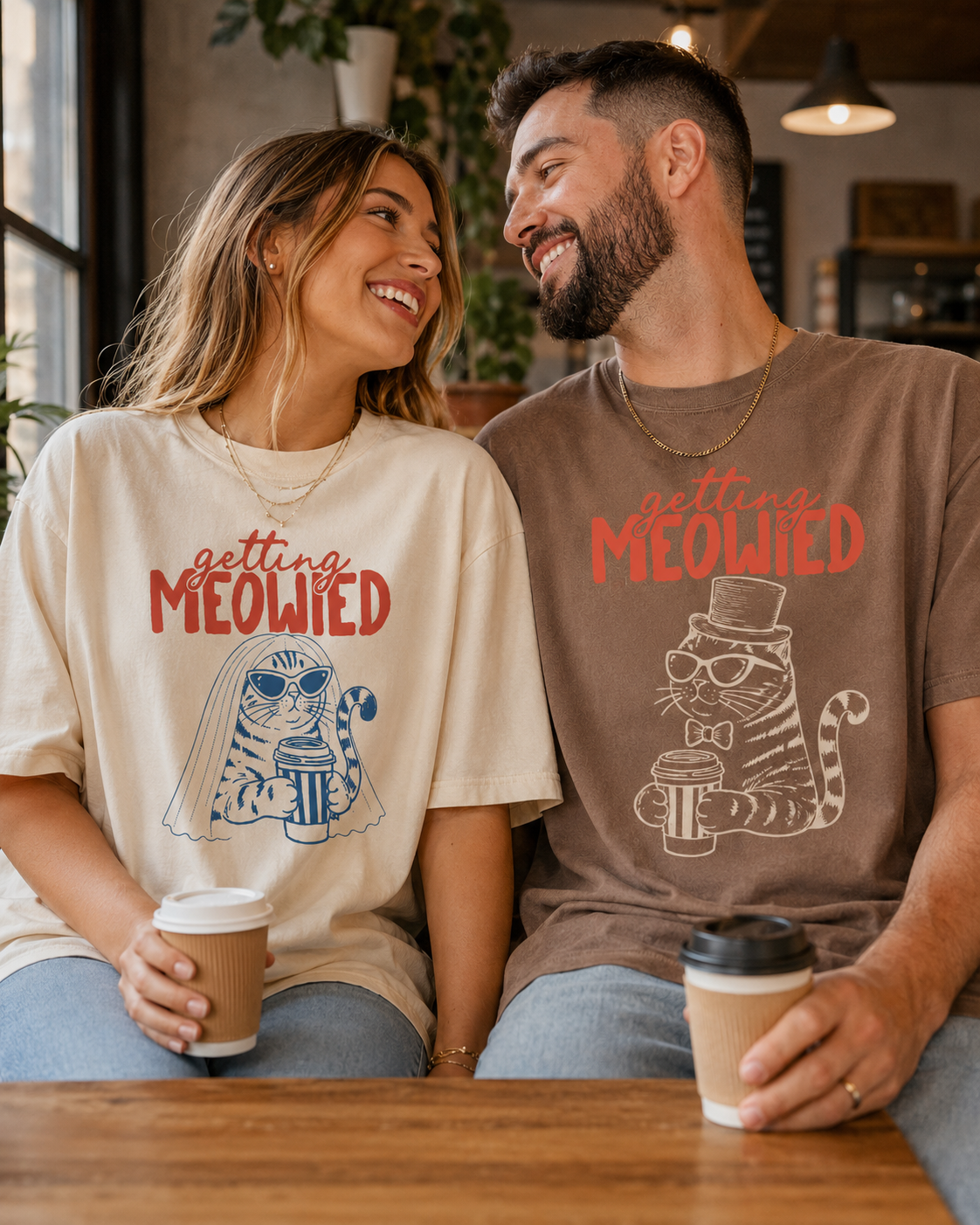 Getting Meowied Cat Wedding Party Comfort Colors Tees