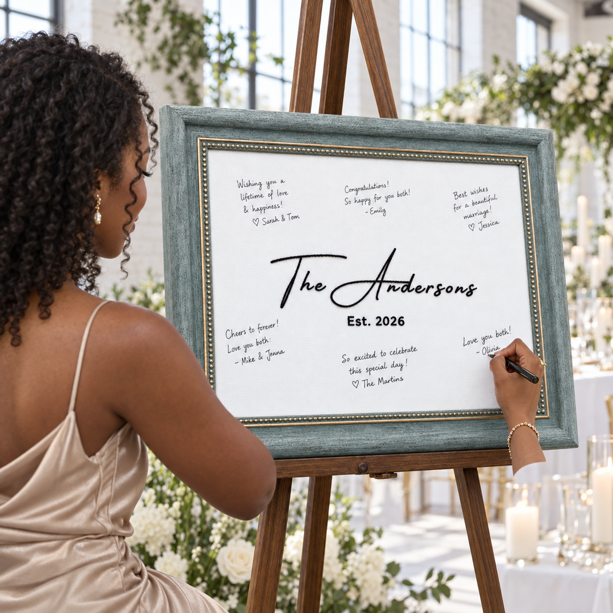 Custom Wedding Guest Book Alternative, Hand Embroidered Family Heirloom, Keepsake Wedding Sign, Personalized Wall Art, Wedding Gift