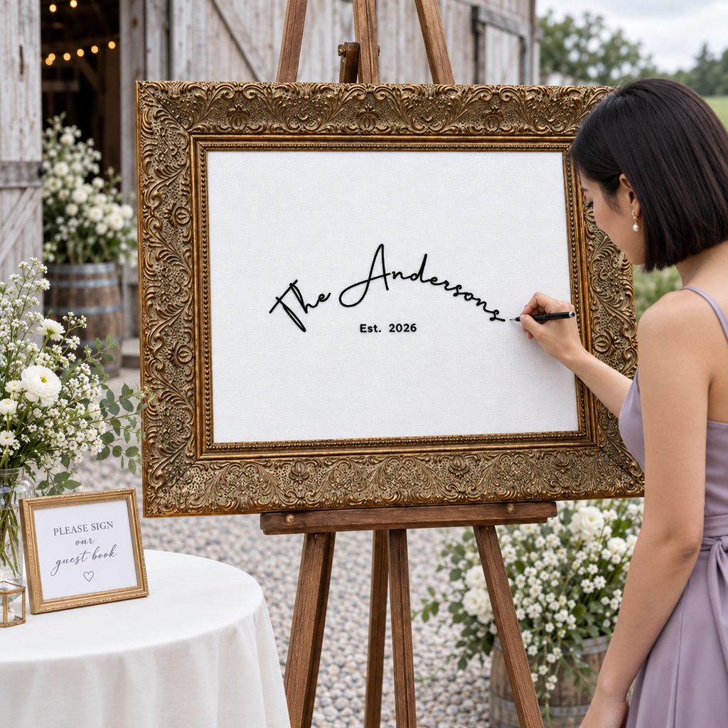 Custom Wedding Guest Book Alternative, Hand Embroidered Family Heirloom, Keepsake Wedding Sign, Personalized Wall Art, Wedding Gift