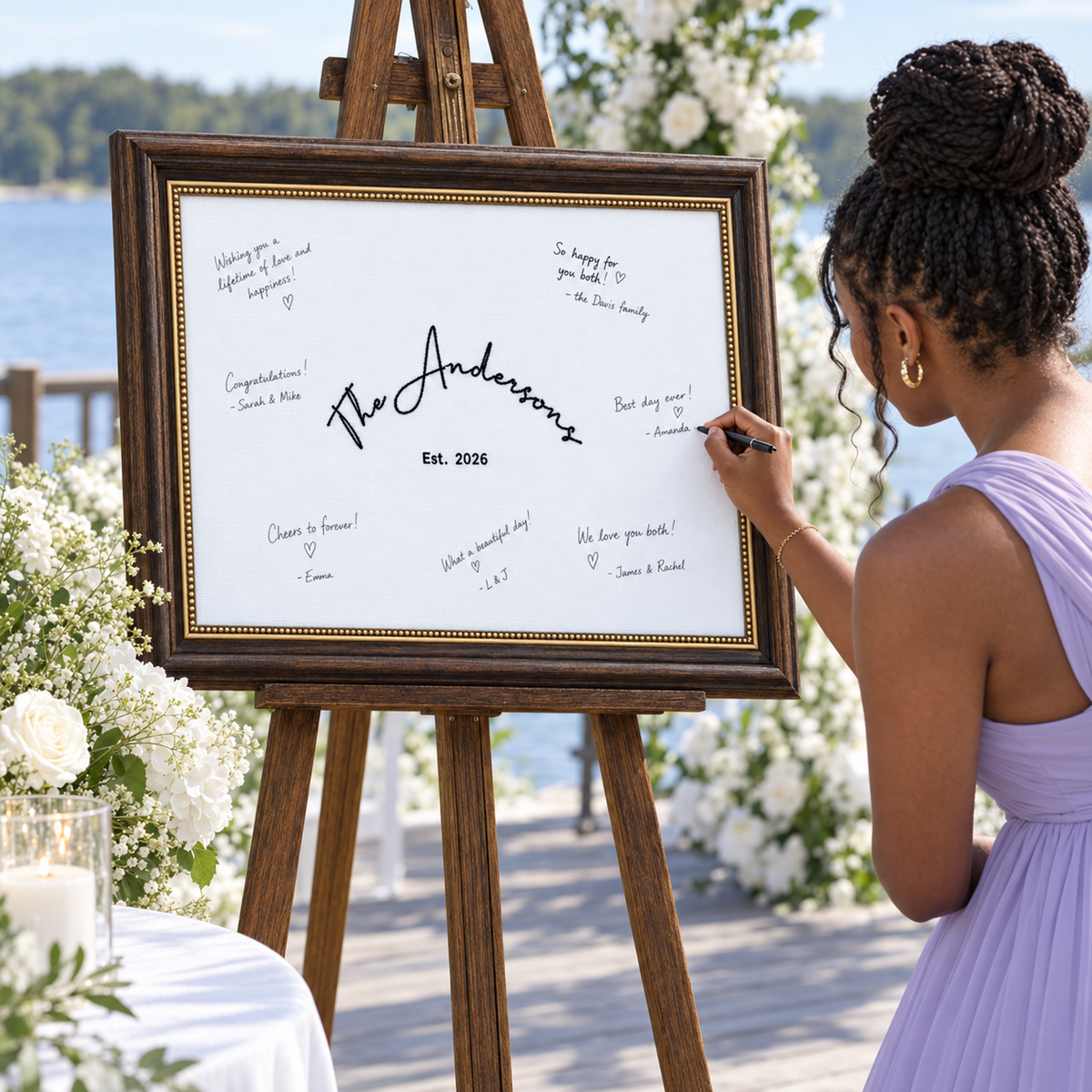 Custom Wedding Guest Book Alternative, Hand Embroidered Family Heirloom, Keepsake Wedding Sign, Personalized Wall Art, Wedding Gift