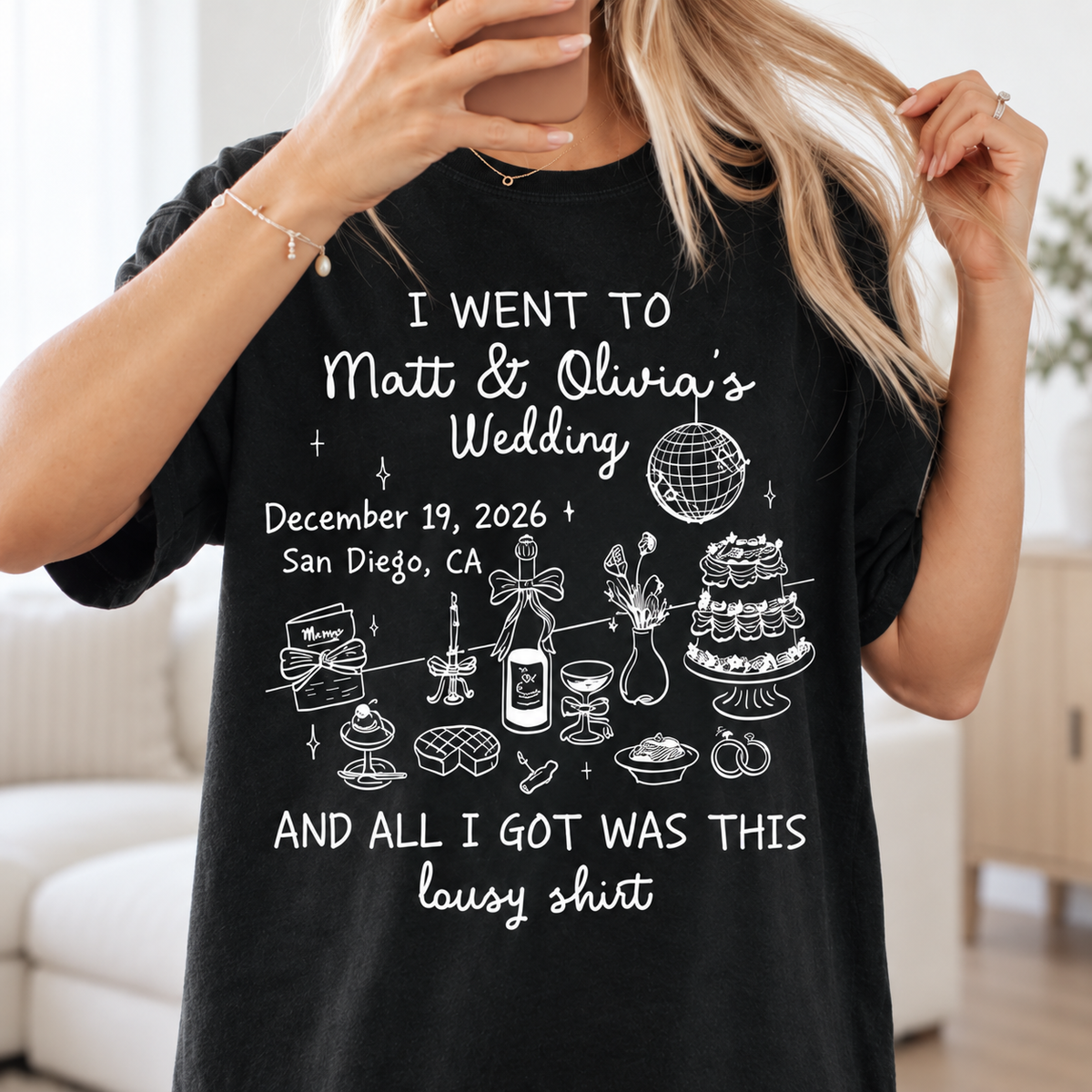 Custom Wedding Favor Shirt, Funny Wedding Toss Tee, Personalized Guest & Bridal Party Shirt, Newlywed Gift
