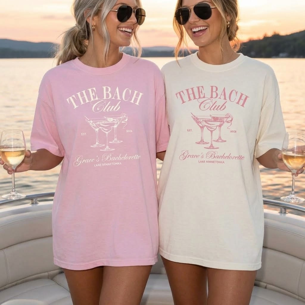 Custom Bach Club Bachelorette Party Shirts, Personalized Comfort Colors Tees, Matching Bride & Crew Shirts
