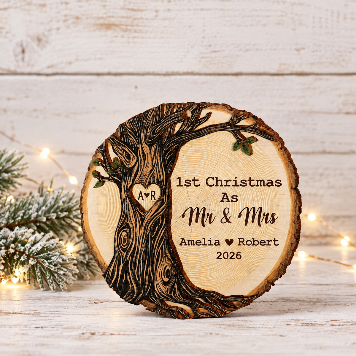 First Christmas as Mr & Mrs Decoration, First Christmas Married Keepsake, Married First Christmas Wooden Ornament, Mr Mrs Ornament, Married