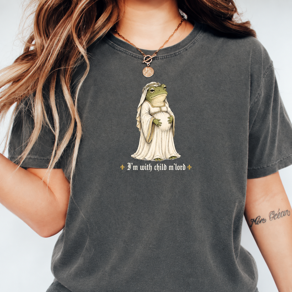 Funny Matching Pregnancy Reveal Shirt, Medieval Frog Pregnant Tee, His and Her Baby T-Shirt, Whimsical Mama Gift, Pregnancy Announcement Top