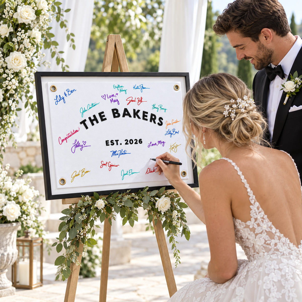 Custom Embroidered Wedding Banner Flag with Last Name, Unique wall art Wedding Flag, Handmade gift, Established banner,Wedding decor