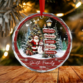 Personalized Family Christmas Ornament, Custom Names Family Name & Year Santa Snowman Keepsake, Christmas Tree Gift for Family & Pets