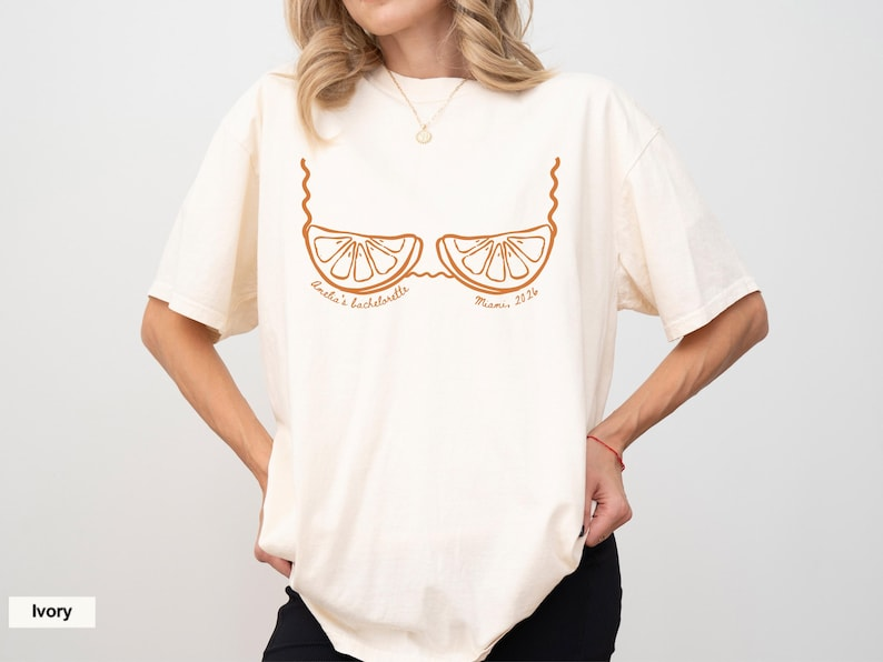 Summer Bachelorette Party Shirts, Bikini Bachelorette Shirts, Bach Party Tees, Orange Main Squeeze Bach, Fresh Off The Market Shirts