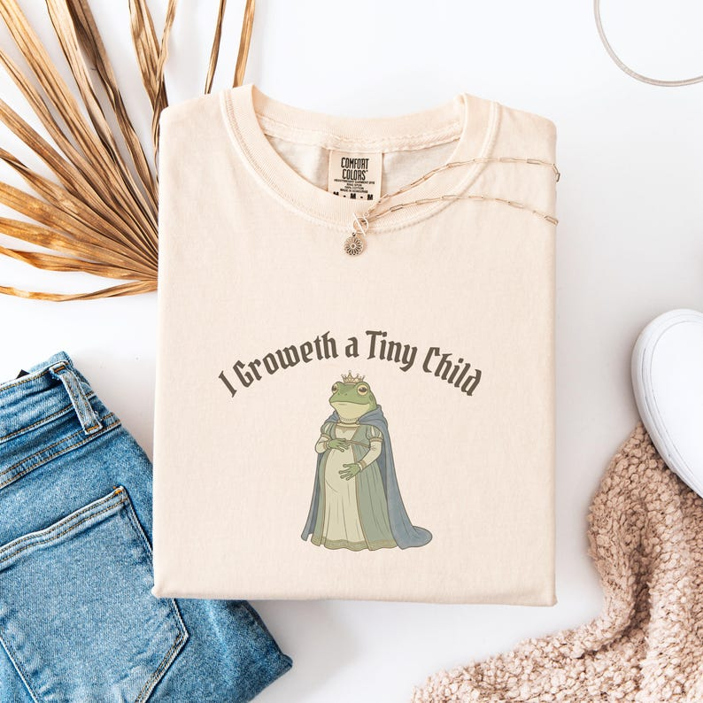 Funny Pregnancy Frog Shirts, Matching Medieval Frog Couple Tees, Expecting Mom Dad Gift