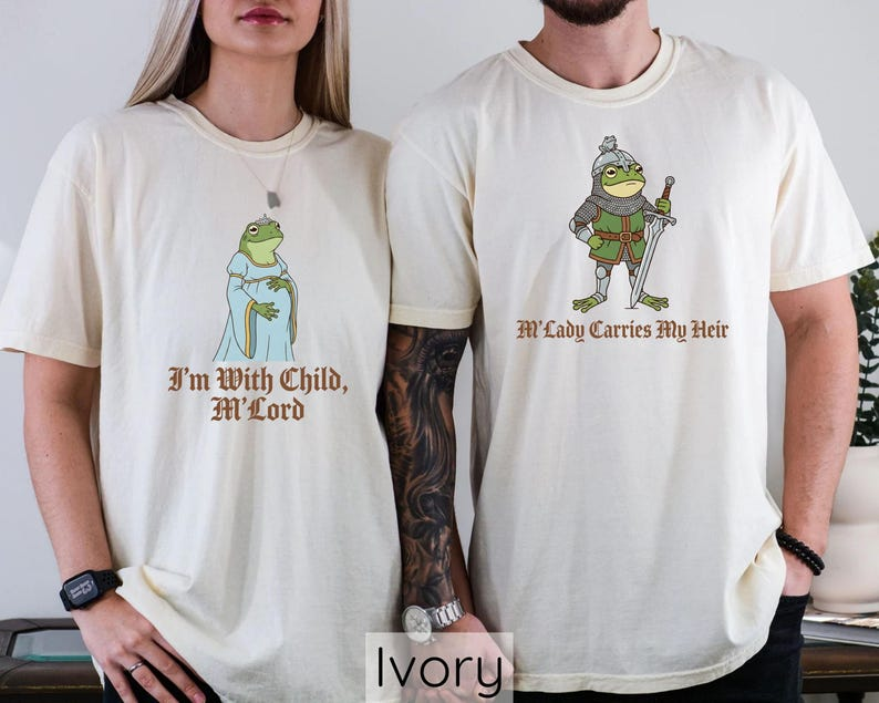 Funny Frog Pregnancy Shirt, New Mom Dad Gift,  Baby Shower Gift,Funny Baby Announcement T-Shirt,Matching We're Pregnant Shirts