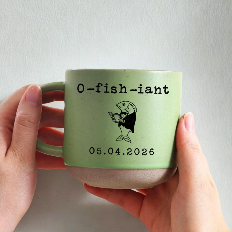 Funny Officiant Pottery Mug, Custom Fisherman O-Fish-Iant, Marriage Officiant Proposal Gift, Gift for Fisherman O-fish-iant