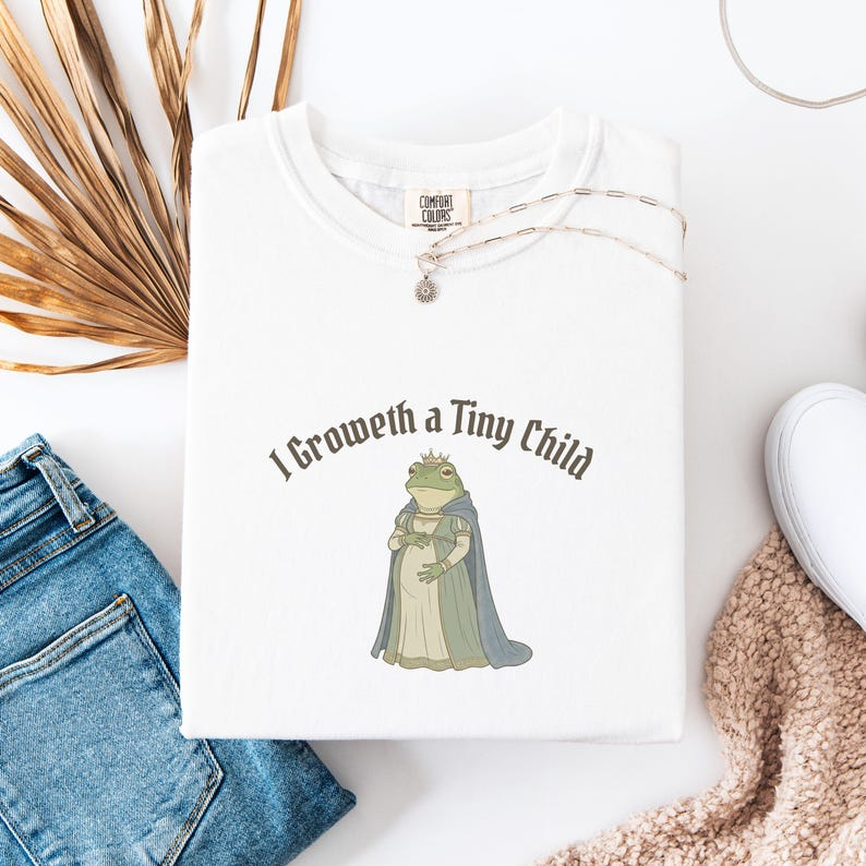 Funny Pregnancy Frog Shirts, Matching Medieval Frog Couple Tees, Expecting Mom Dad Gift