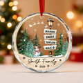 Personalized Family Christmas Ornament, Custom Name List Family Name & Year Holiday Keepsake, Christmas Tree Gift for Family & Pets