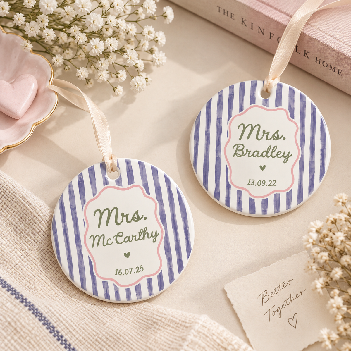 Personalized Mr Mrs Stripe Mug, Engagement Mug, Newly Engaged Gift, Bride Groom Mugs, Custom Wedding Mugs, Anniversary Gift, His Hers Mugs