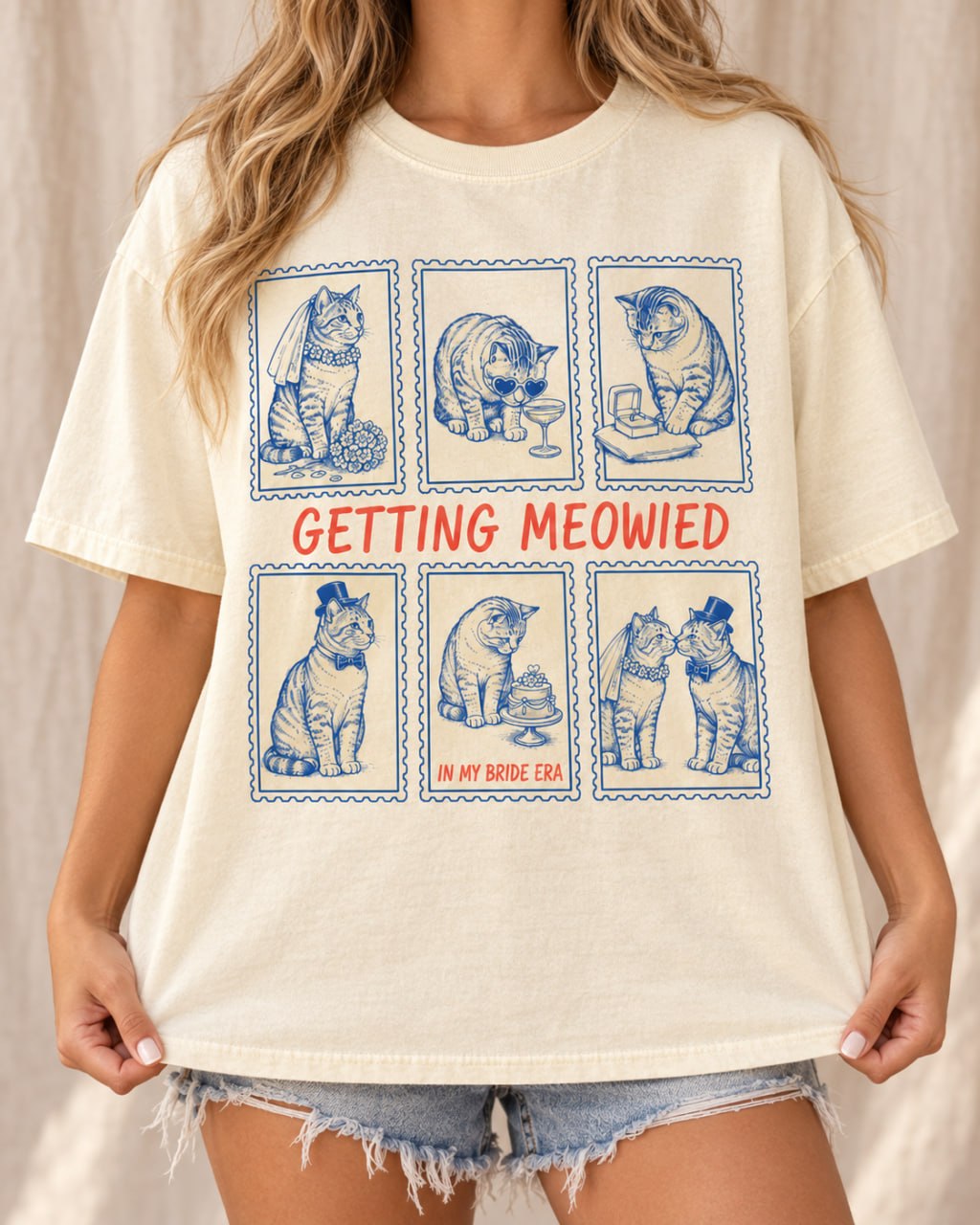 Getting Meowied & Mr. Purr-fect Cat Couple Comfort Colors Tees